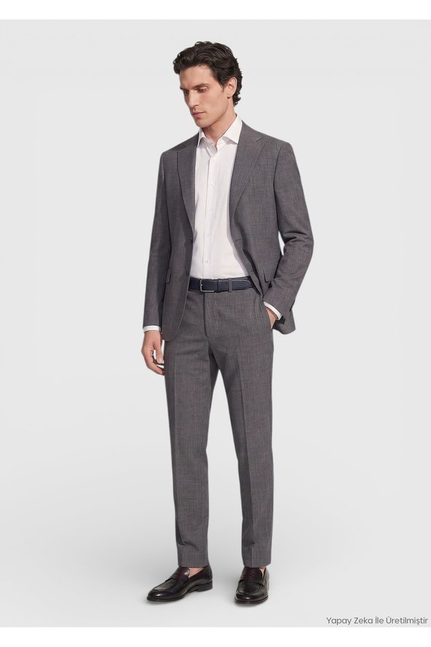 Anthracite Plain Regular Fit Silk Blend Suit