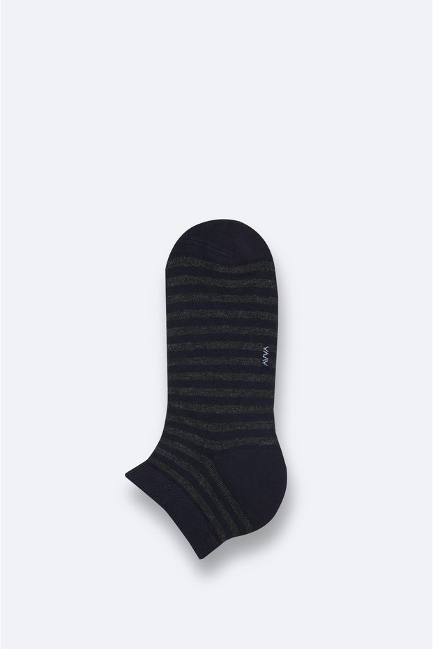 Men's Navy Blue Bamboo Blend Booties Socks B008517
