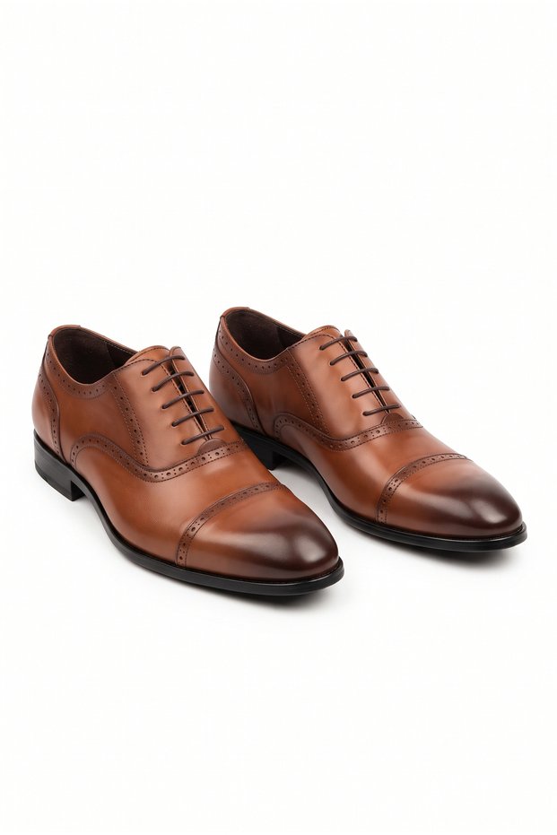 Men's Neolit Sole Laced Tan Antique Genuine Leather Classic Shoes