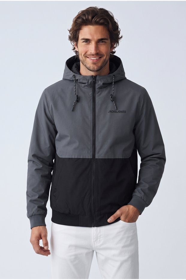Jack Jones Men's Hooded Bomber Windproof Jacket Coat 12200208