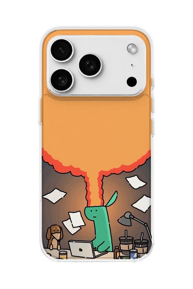 Green Dinosaur Funny Printed Transparent Phone Case Compatible with iPhone 18 Pro Max