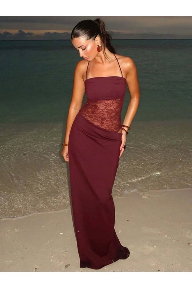 Rochie maxi, roșu
