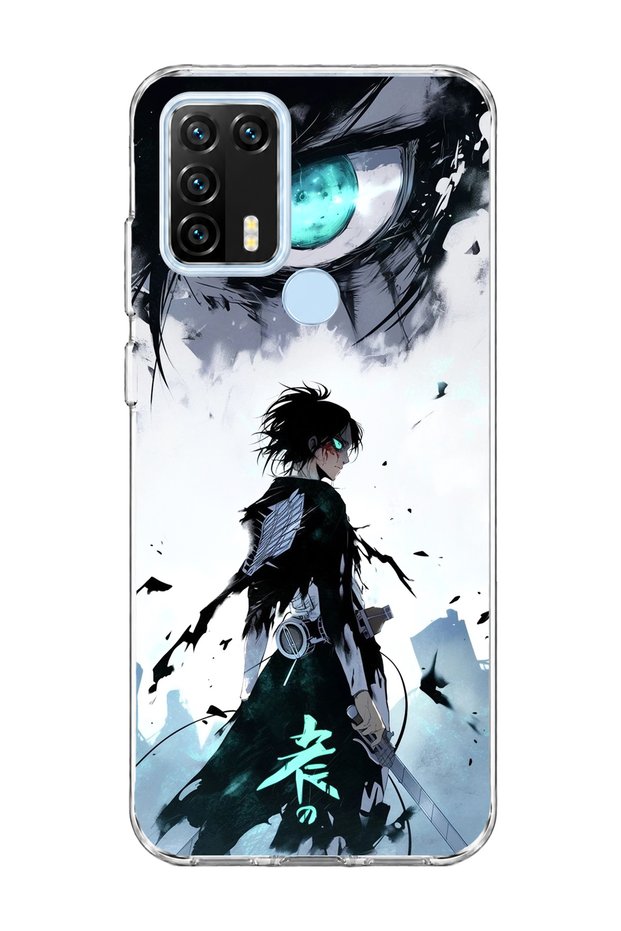 General Mobile Gm 21 Pro Compatible Anime Turquoise Eye Printed Transparent Phone Case