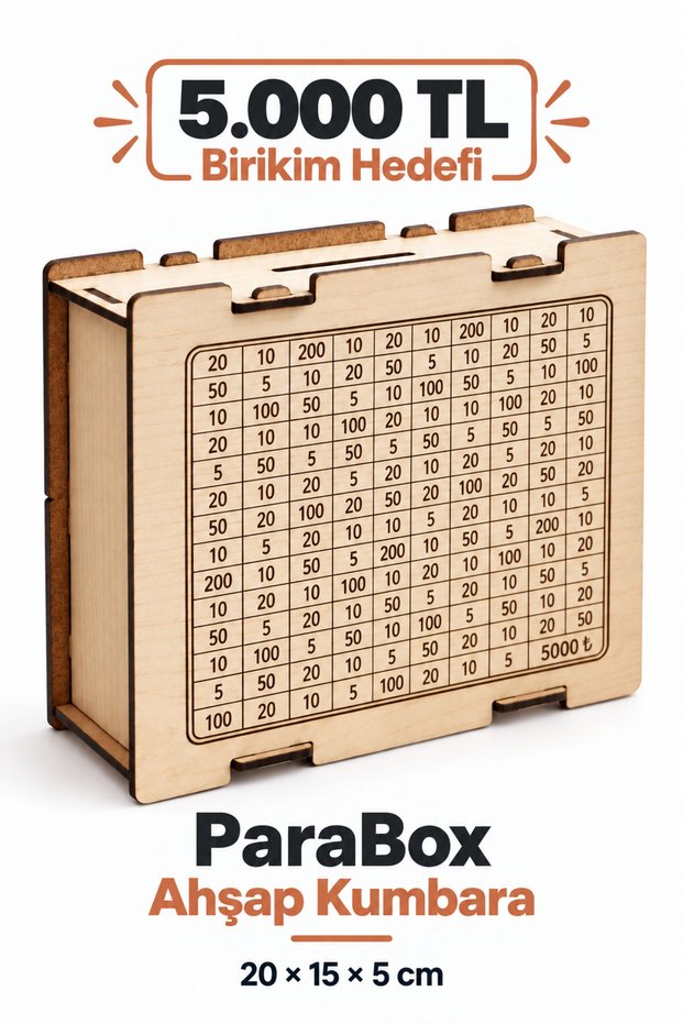 Wooden Parabox Piggy Bank – Money Saving Goal Box, Decorative Wooden Savings Bank