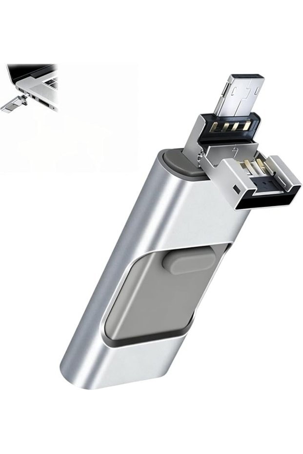فلاش درايف USB 3.0 بسعة 256 جيجابايت مع موصلات مزدوجة، ذاكرة عالية السرعة للهواتف الذكية وأجهزة الكمبيوتر