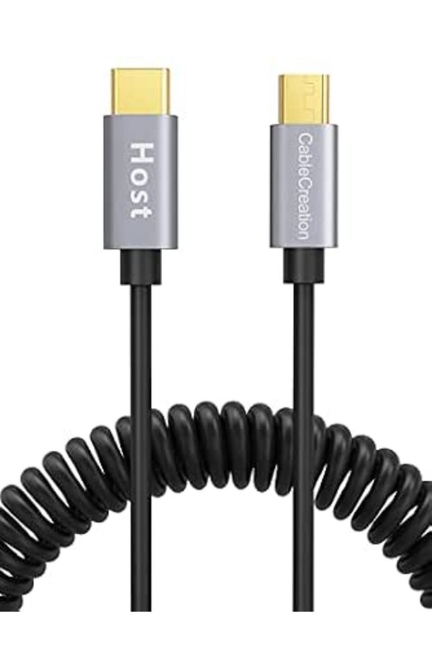 CableCreation Coiled 4FT Micro USB to USB C 480Mbps OTG Charging Data Cable
