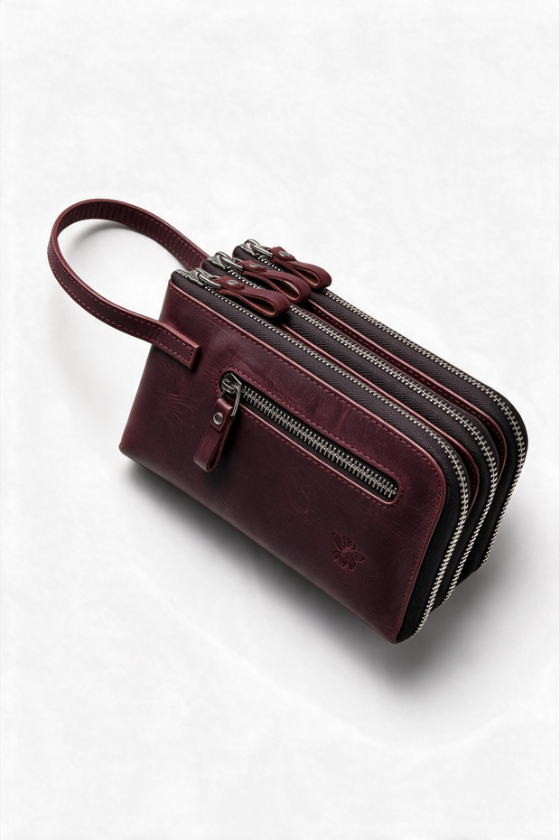 Handbags - Burgundy - Genuine leather