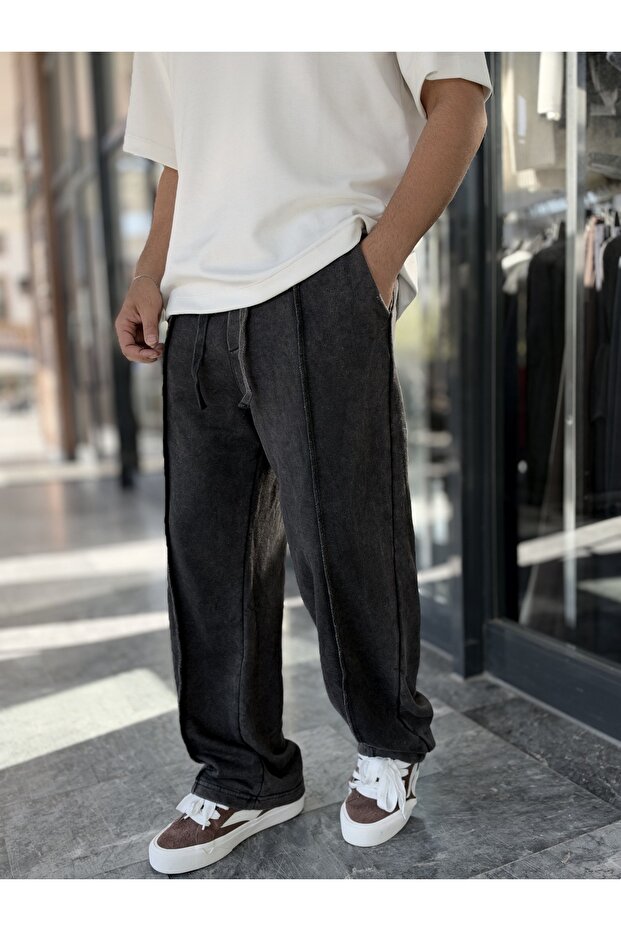 Black cimali washable baggy tracksuit we-5142