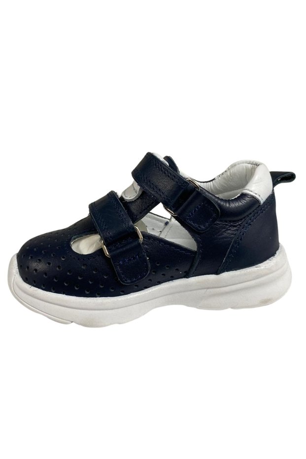 Baby Boy Sandals – Navy Blue-White Genuine Leather