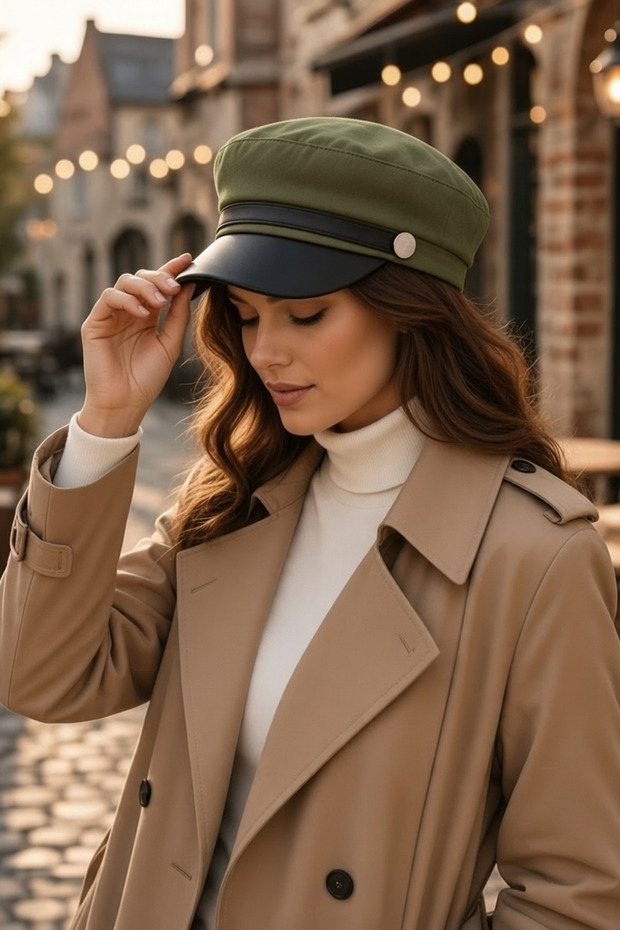 Women's Winter Suede Newsboy Captain Hat