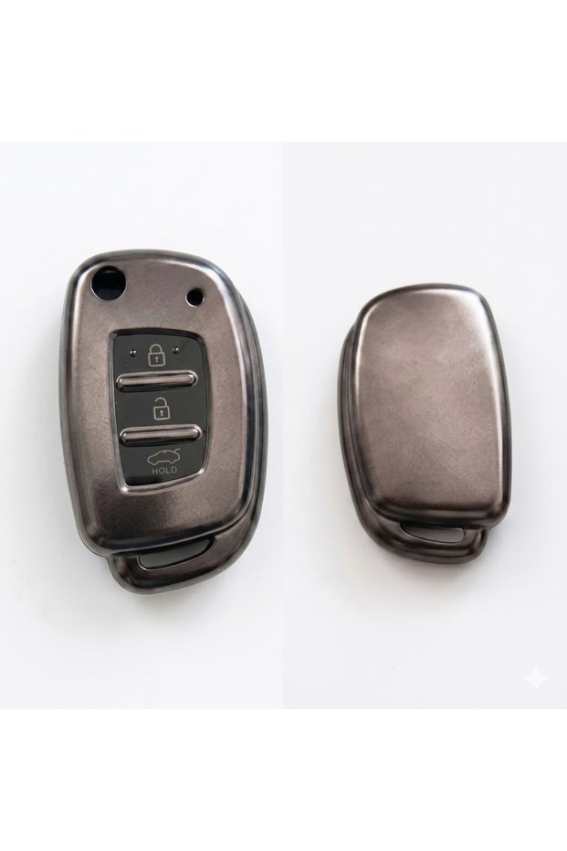 Hyundai Accent Blue İ20 - İ30 - İx35 Compatible Smart 3 Button Silicone Car Key Remote Control Case Cover Füm