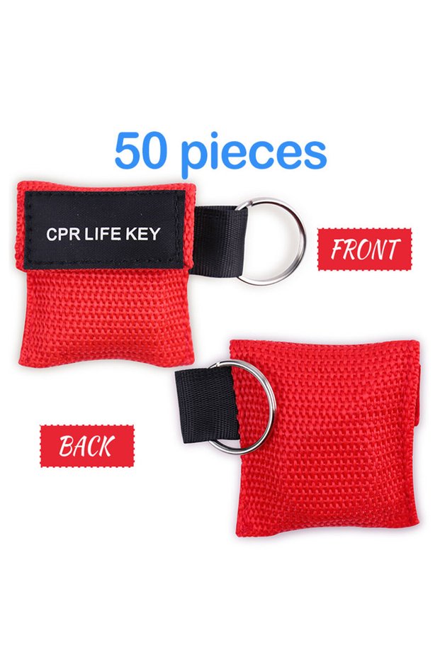 50pcs Red 20/50pcs CPR Resuscitator Mask Outdoor Emergency Use Disposable Travel CPR Pocket Mask CPR