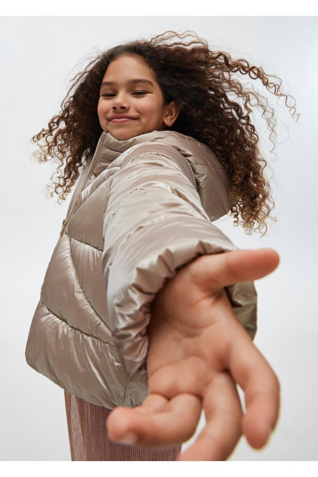 Girl's Padded Shiny Coat_Mnvs7415