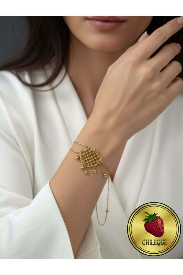 Sultan Motif Dorika Topçuklu Steel Chain Bracelet