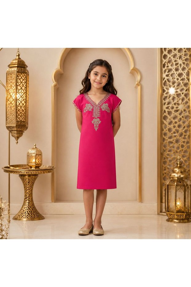 Sahara Heritage Jobba Dress Pink - Girls 6-7 years