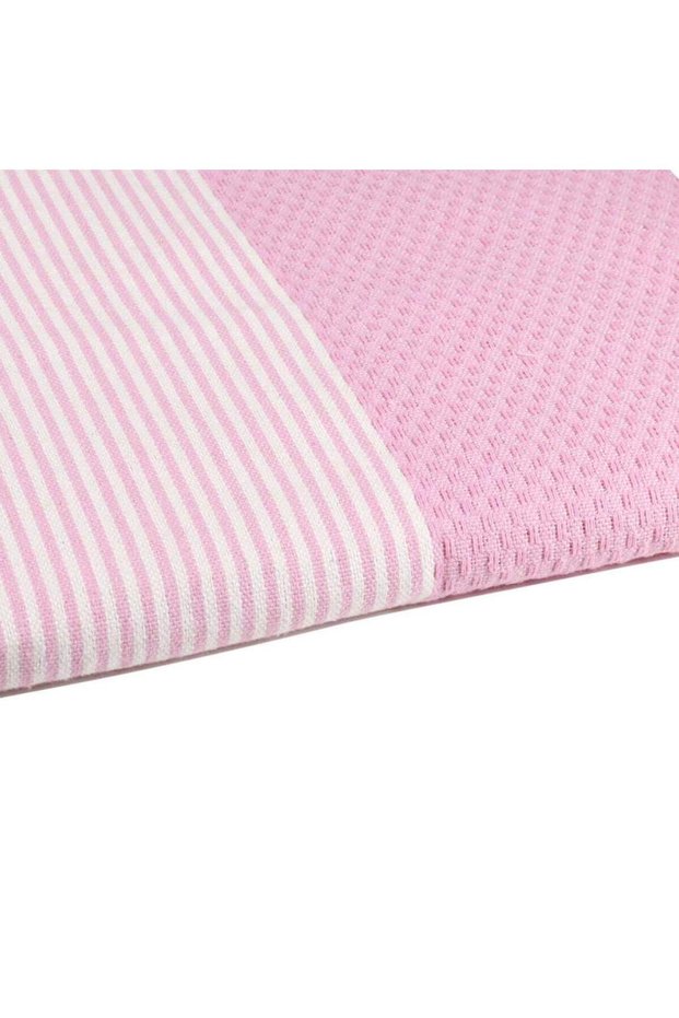 Honeycomb Beach Towel Pink - 100% Recycled Cotton Fouta 200 x 100 cm