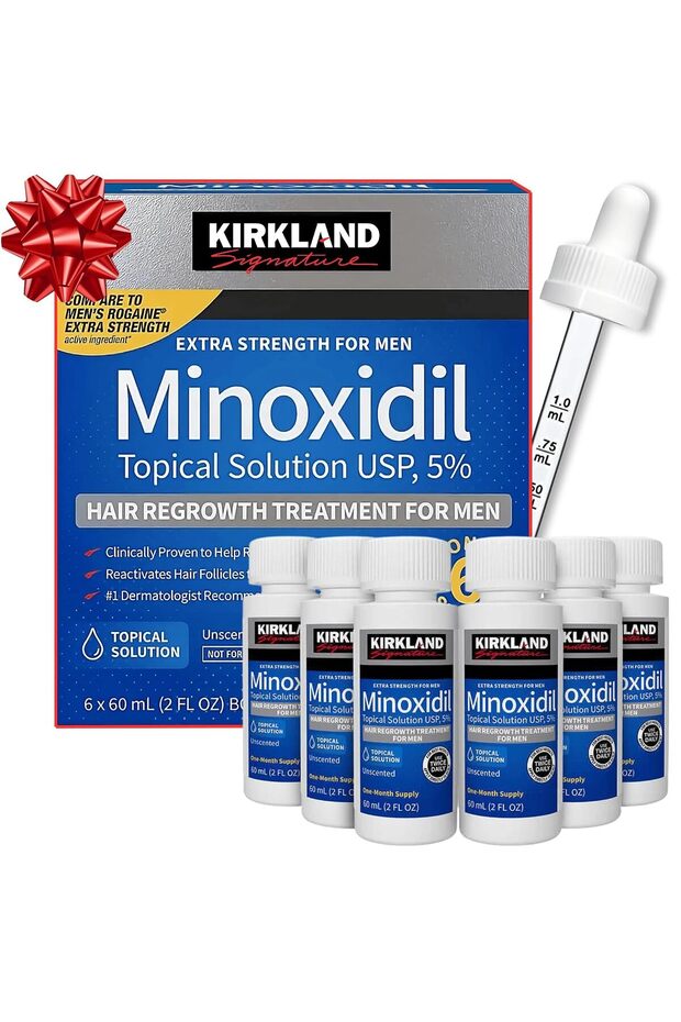 Minoxidil for Men 5% Liquid Hair Regrowth Treatment, 6-Month Supply