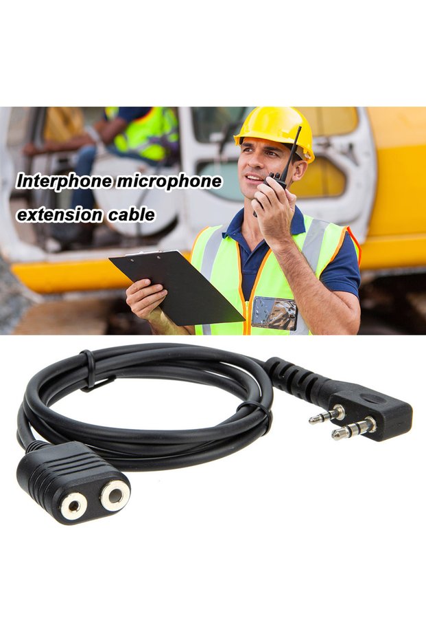 1m Speaker Mic Extension Cord 2-Pin K Type Extender Cord Wire Replacement Ham Radio Access