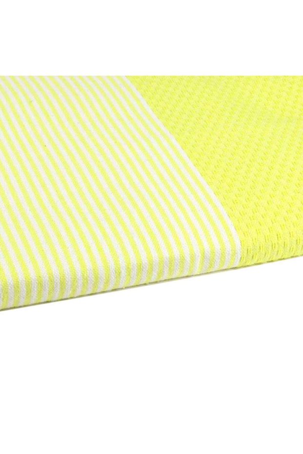 Honeycomb Beach Towel Yellow - 100% Recycled Cotton Fouta 200 x 100 cm