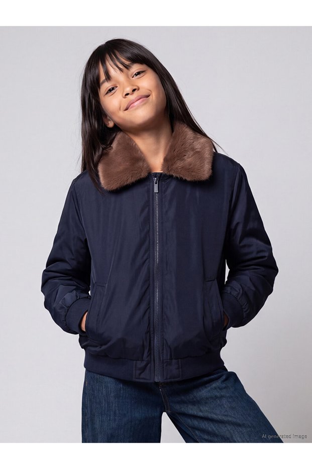I Water-Repellent Coat with Fur Collar for Girls from Freezen Store