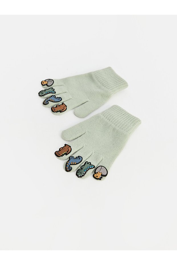 Gloves - Green - Patterned