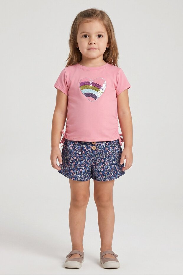 Toddlers Girl 2 Pcs Sequin Top And Shorts Set, Multicolor
