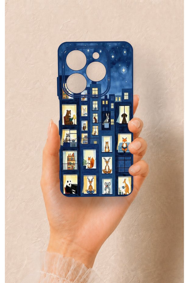 Tecno Spark 20C Compatible Starry Apartment Patterned Silicone Case