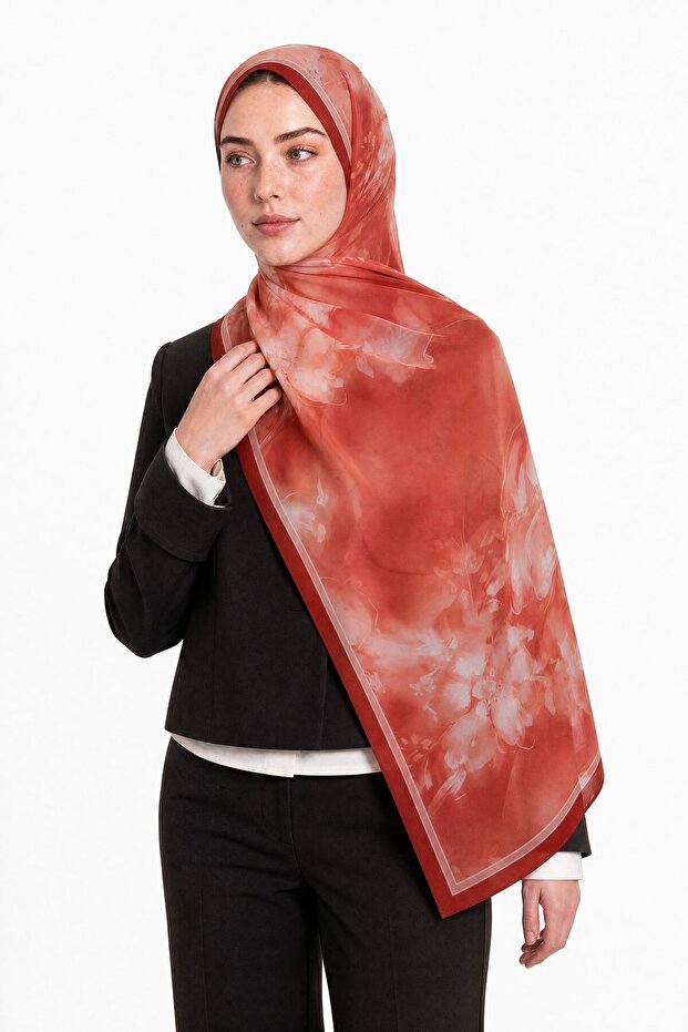Coral Pattern Hebei Silk Shawl