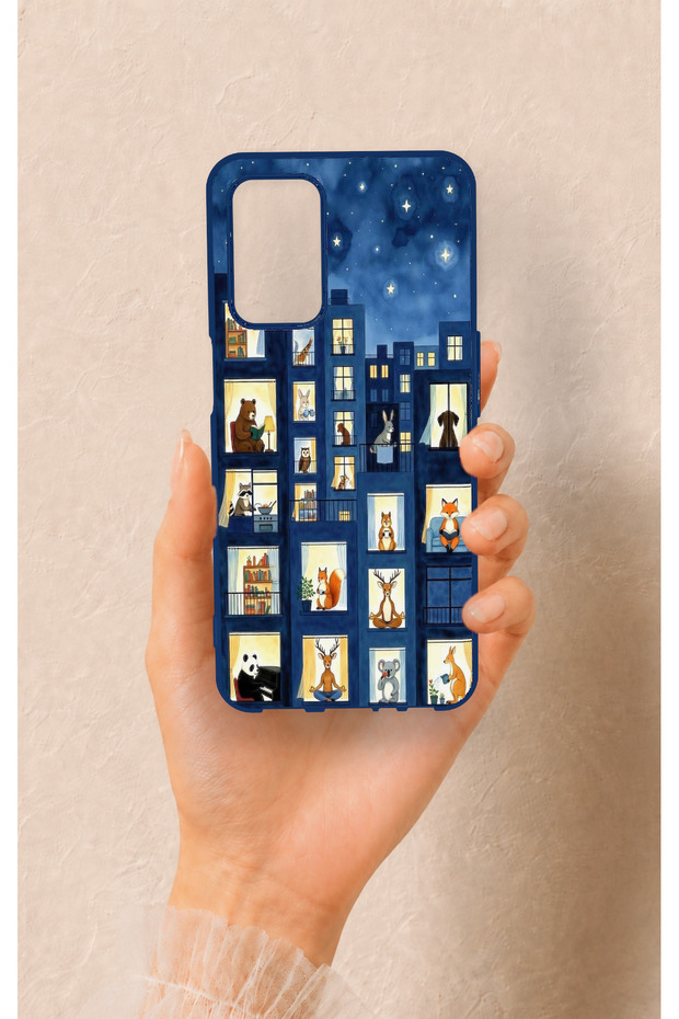 Oppo A55 Compatible Starry Apartment Patterned Silicone Case