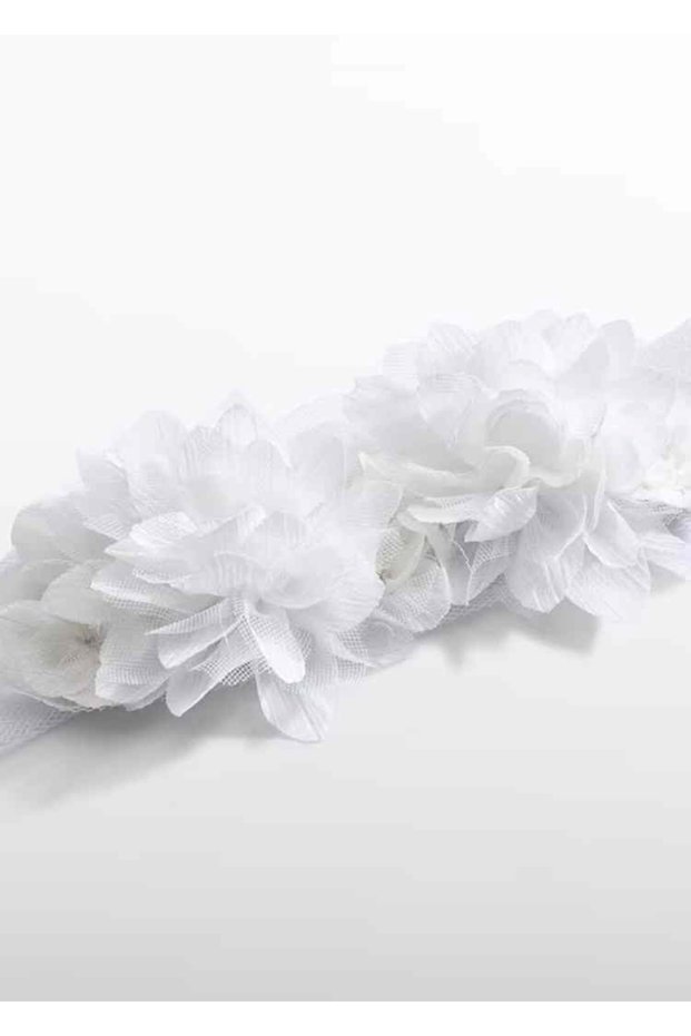 Abel & Lula Baby Girl Attachable Bandana & Belt White