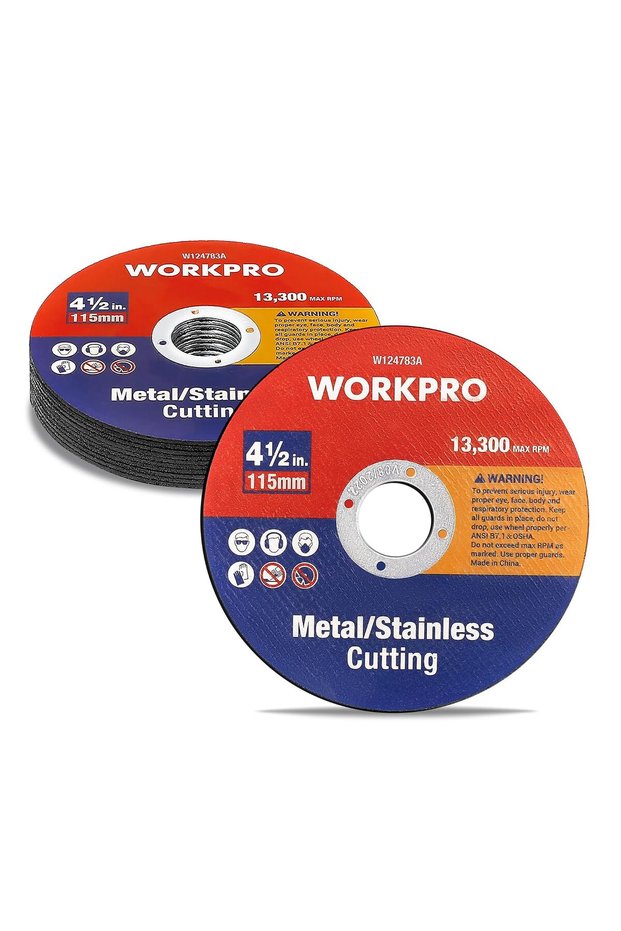 WORKPRO 10-Pack 115 mm Metal Cutting Discs, 1.2 mm Thin Cutting Wheels