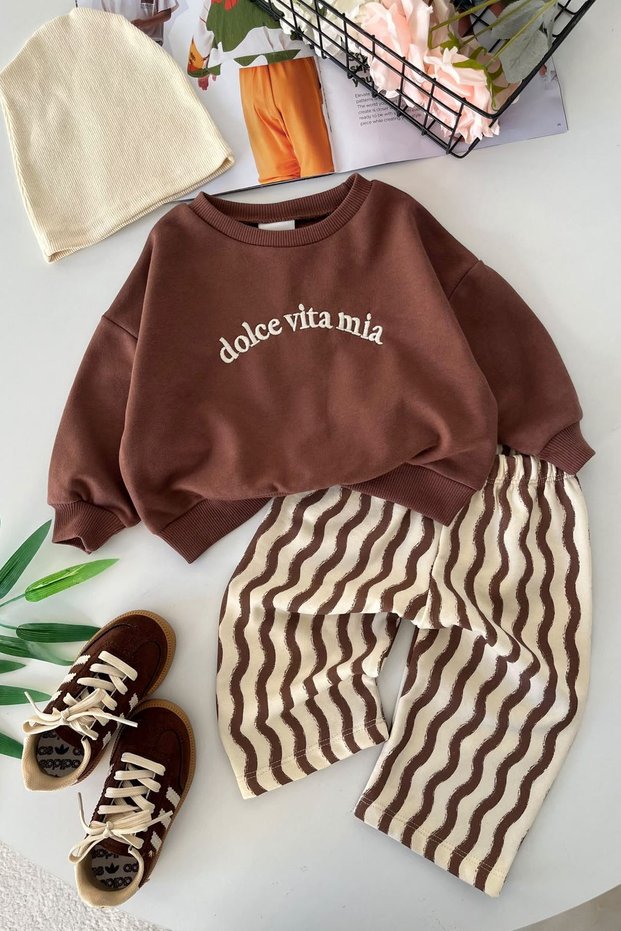 Dolce Vita Panç Detailed Baby Boy Set of 2 - Brown