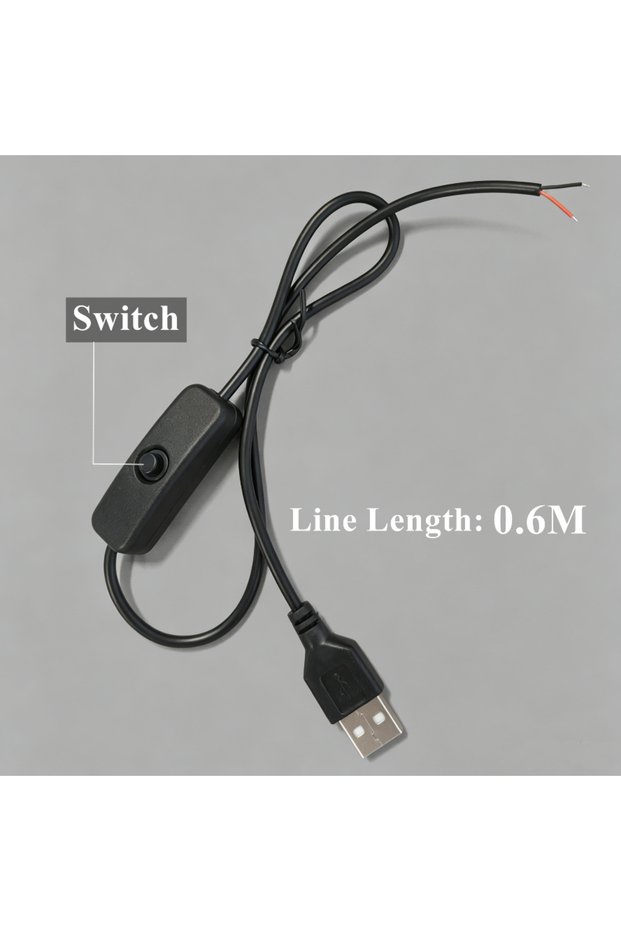 10 قطع مفتاح تشغيل/إيقاف أسود 5 فولت USB، 10~1 قطعة مفتاح USB، كابل توصيل طاقة، زر تحكم بالمس اليدوي