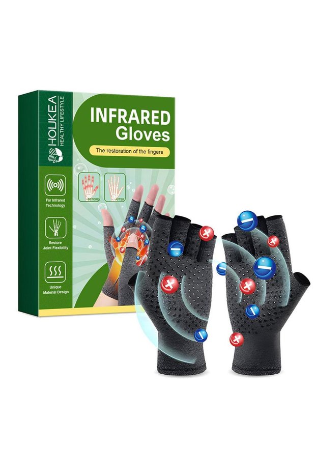1Pair 1 Pair Compression Arthritis Gloves Wrist Support Practical Stimulating Circulation Gloves For
