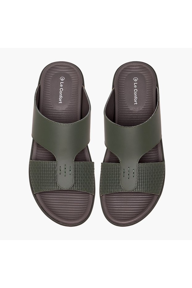 Men Textured Leather Arabic Sandals