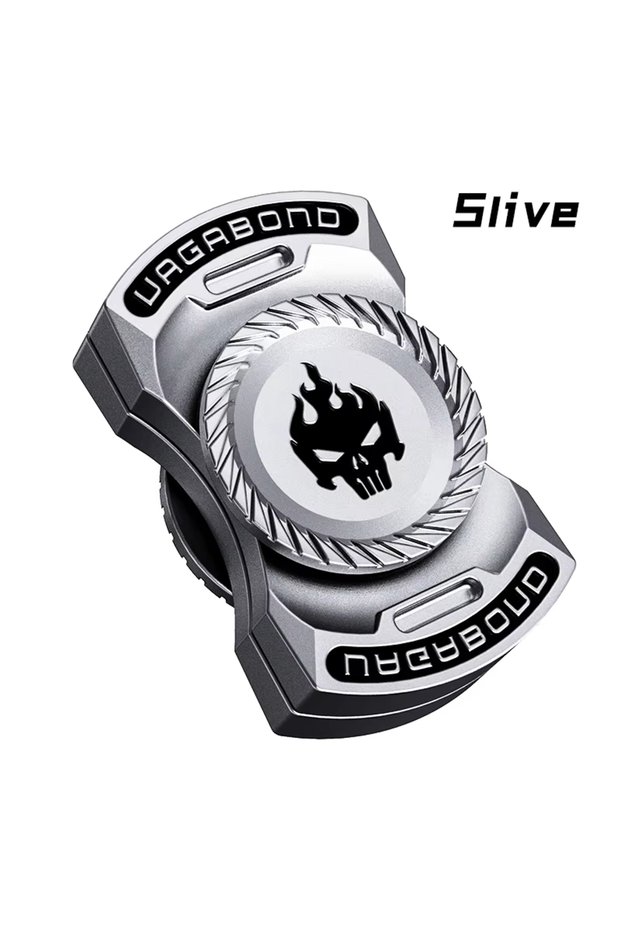 Silver 3-in-1 Fidget Toy with Magnetic Spinner & Push Play Gadget - Stress Relief Toy & ADHD Focus T