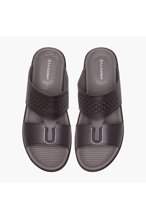 Men Textured Leather Arabic Sandals