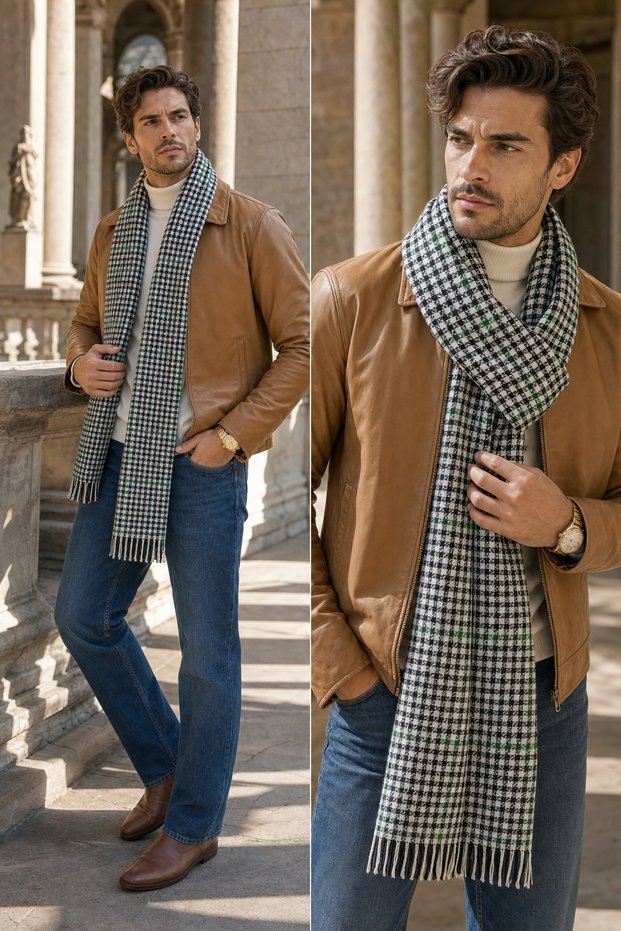 Men's winter shawl scarf