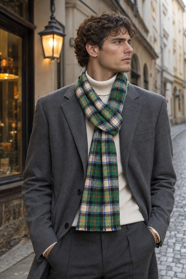 Men's winter shawl scarf