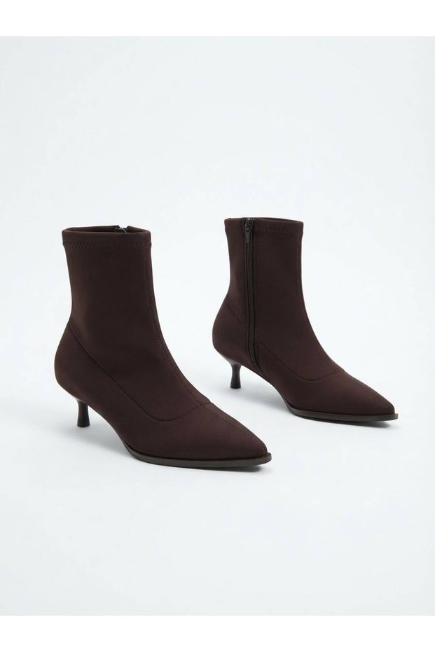Selena Women's Stretch Low-Heel Bitter Coffee Boots
