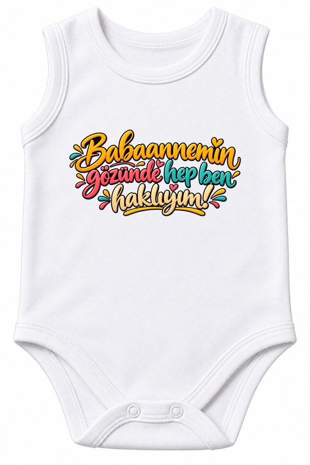 I Am Right Written 100% Cotton Printed Baby Bodysuit Short Sleeve