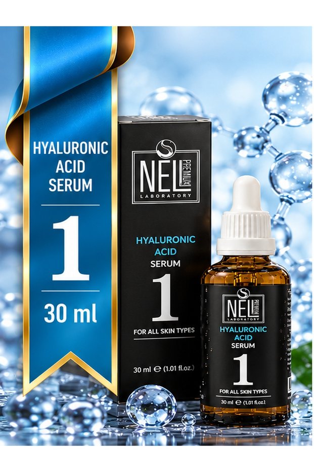 Nell Laboratory Premium Hyaluronic Acid Facial Serum 30 ml – Intensive Moisturizing, Plumping, and Helps Reduce the Appearance of Fine Lines Skin Care Serum No:1