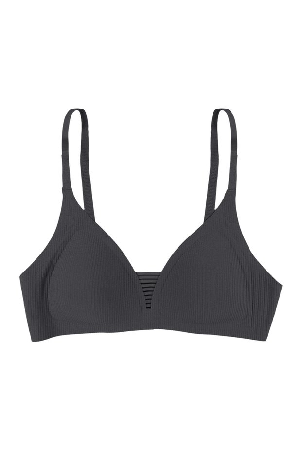 Women's Ribbed Laser Seamless Thread Detailed Padded Bra