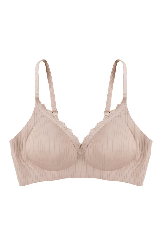 Women's Ribbed Laser Seamless Lace Detailed Padded Bra