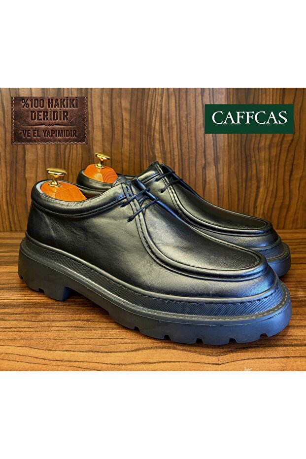 Genuine Leather Antique Black Handmade Casual Men's Shoes Tokyo