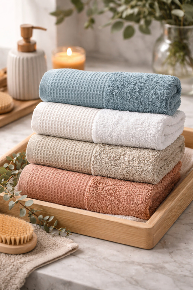 Tokyo Set of 4 Premium Face and Hand Towels - 50X90 cm