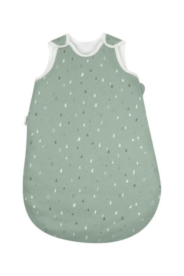 Fiber-Free 1.0 Tog Sleeping Bag for Girls and Boys, 100% Cotton Double Layer Combed Cotton Children's Sleeping Bag/Drop Green