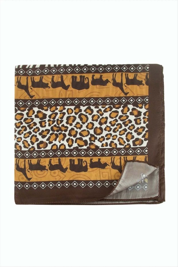 Leopard Patterned Zr Chiffon Scarf 50*50 cm