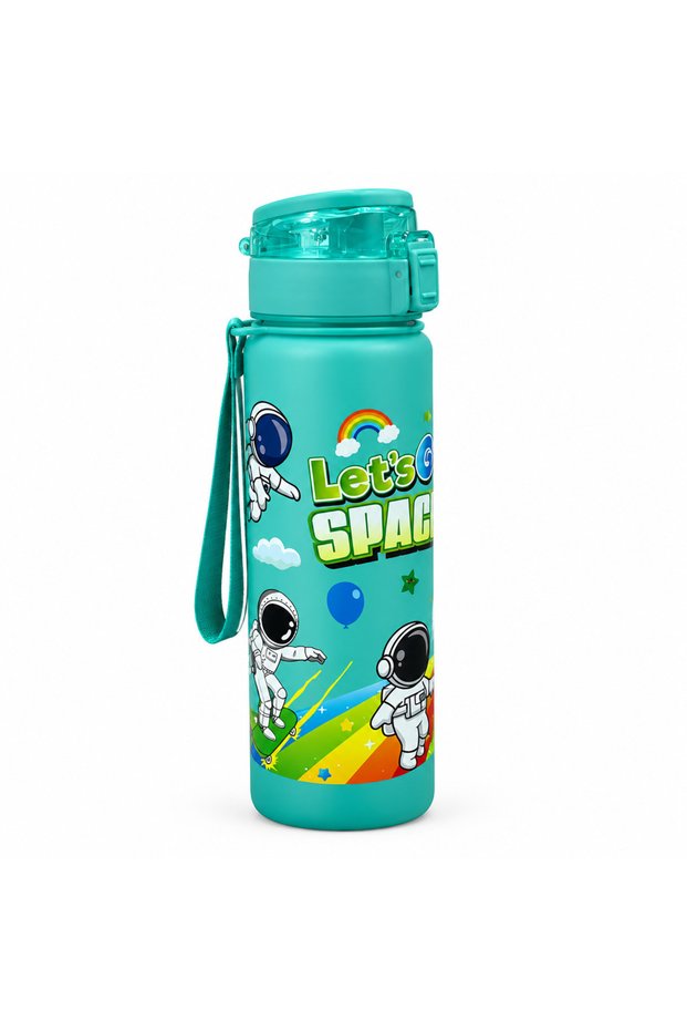 Space Print Plastic Water Bottle Teal - 1 Litre