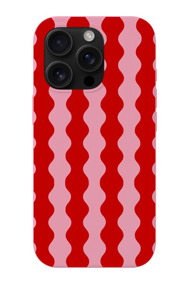 iPhone 16 Pro Max Compatible Wavy Pop Pattern Tpu Flexible Silicone Suede Phone Case